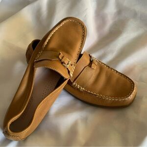 Predictions Women’s Shoes 8 1/2 Light Brown Tan Leather Loafers Buckles